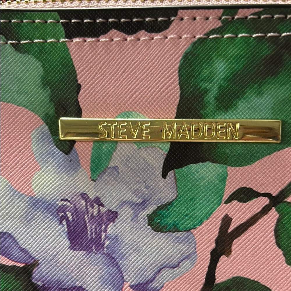 Steve Madden Pink and Green Floral Crossbody Bag